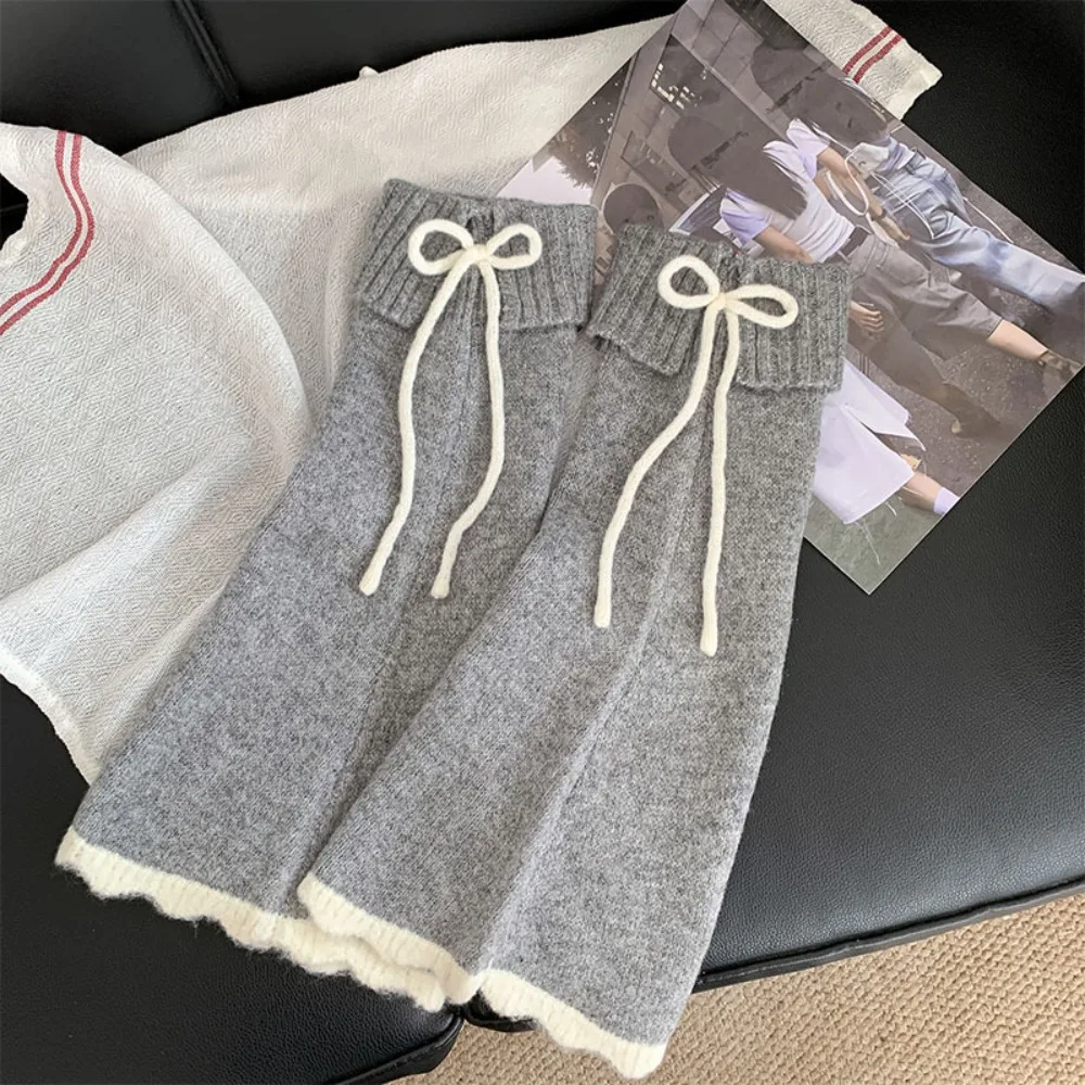 

Fashion Y2K Lace Up Leg Warmers Sweet Ballet Loose Women's Plush Stockings Elastic Flare Knee High Socks Autumn