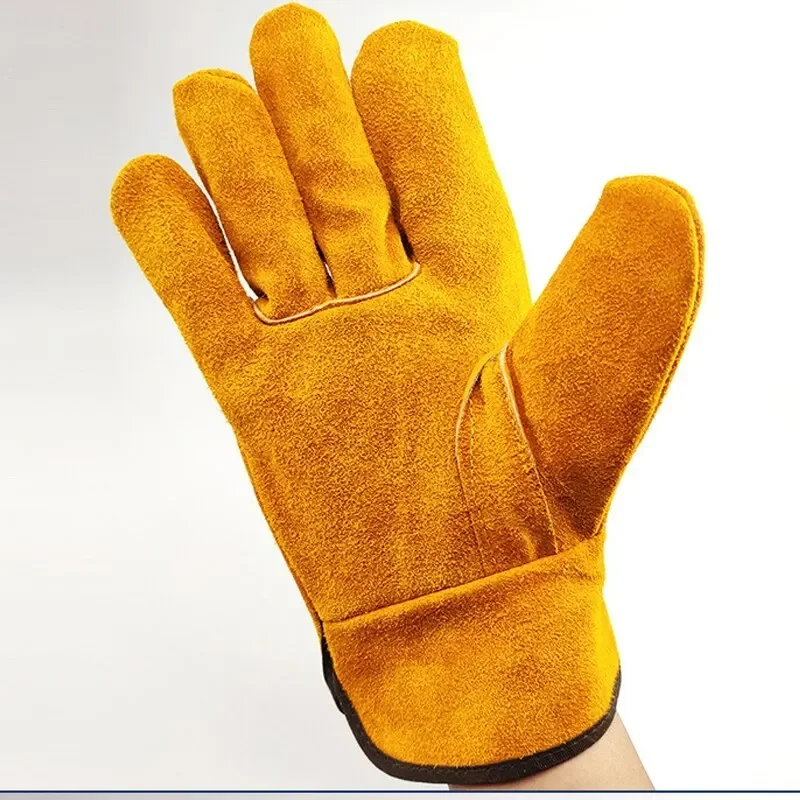 Men Work Gloves Soft Cowhide Driver Hunting Driving Farm Garden Welding Security Protection Safety Mechanic Glove