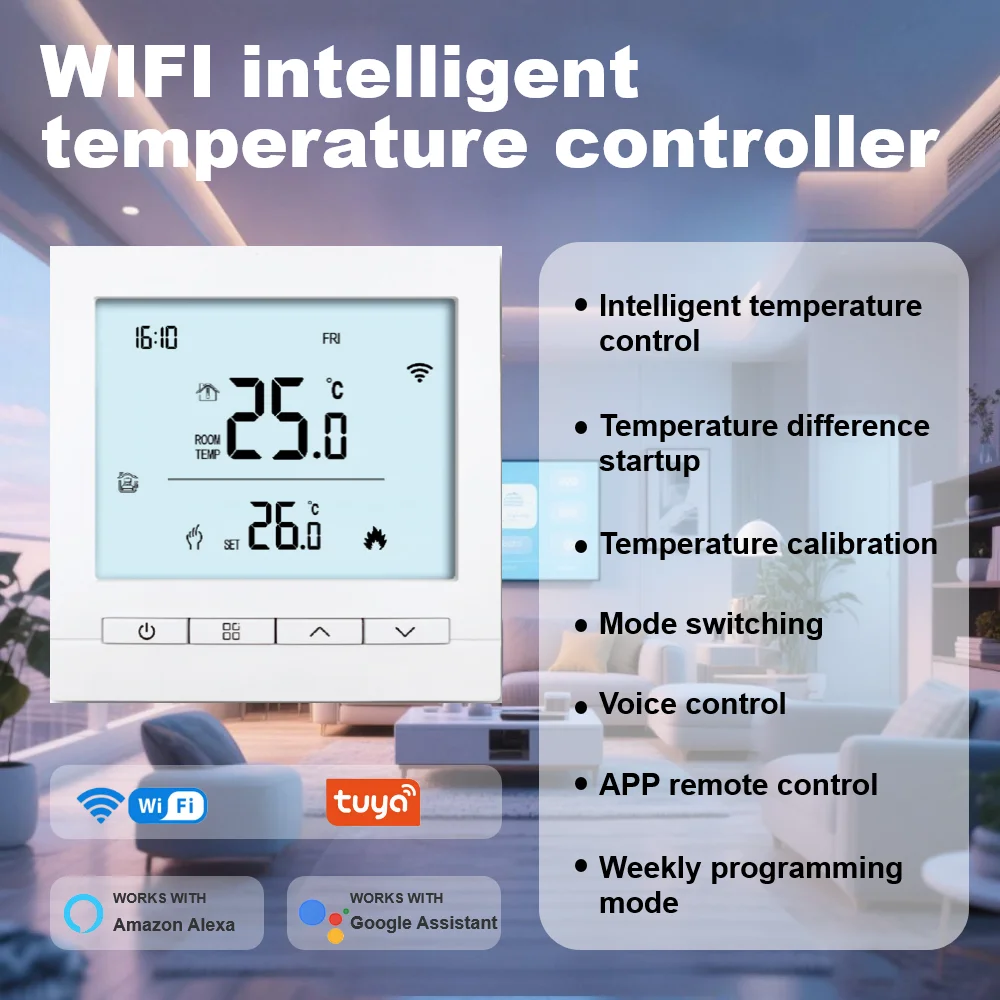 

Tuya Wifi Heating Thermostat Electric Floor Heating Water/Gas Boiler Thermoregulator Support Alexa Google Home Alice