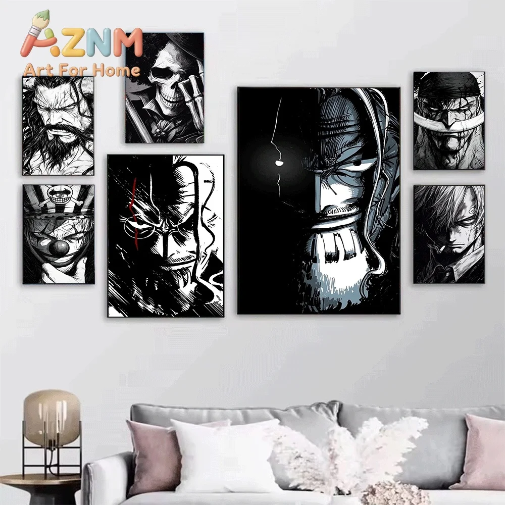 One Piece Buggy The Clown Anime Collage Canvas Wall Art Unframed Single Canvas Print Wall Poster For Bedroom Living Room Home