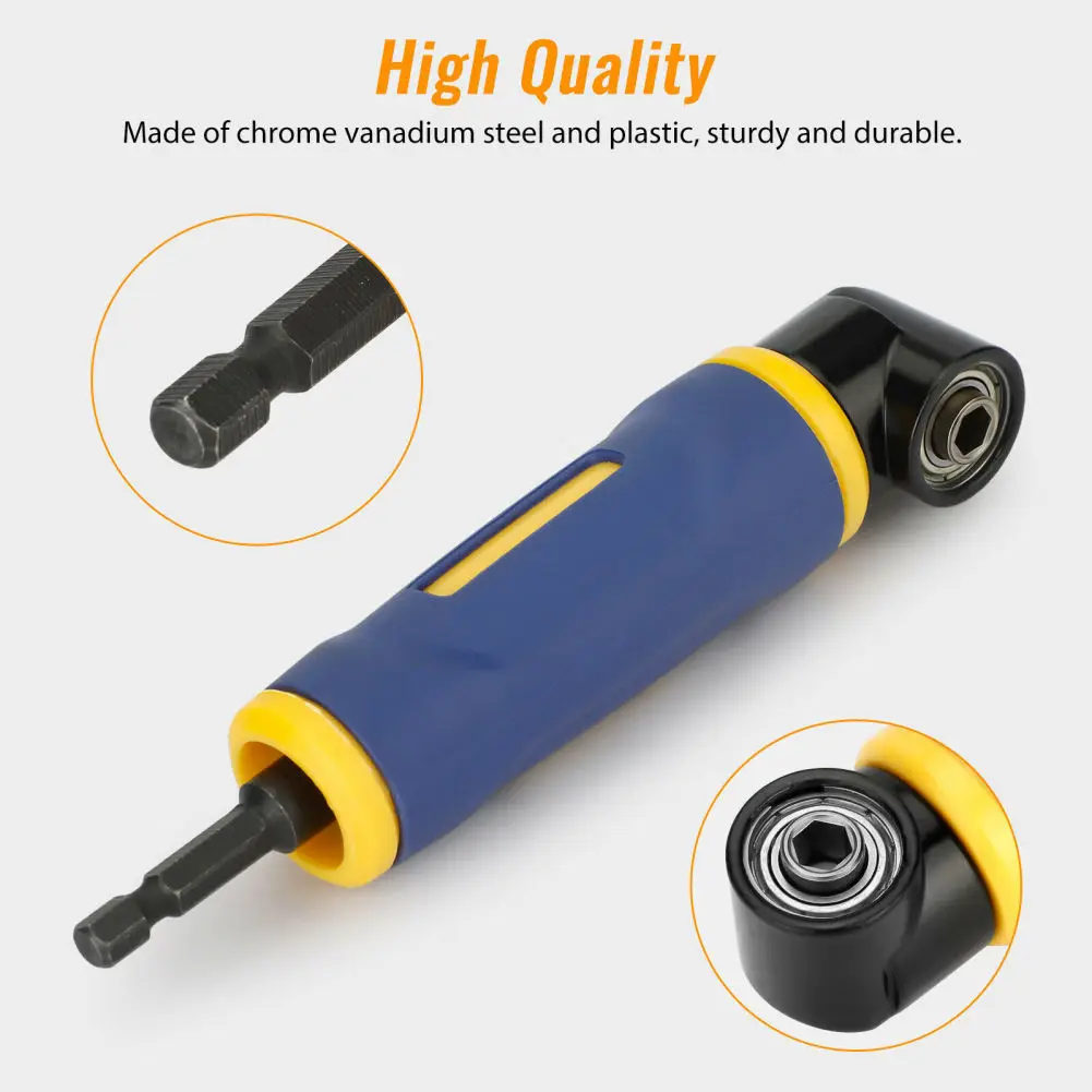 90 Degree Right Angle Drill Adapter High Efficiency Standard Hex Extension Screwdriver Socket Holder Home Tool Accessories