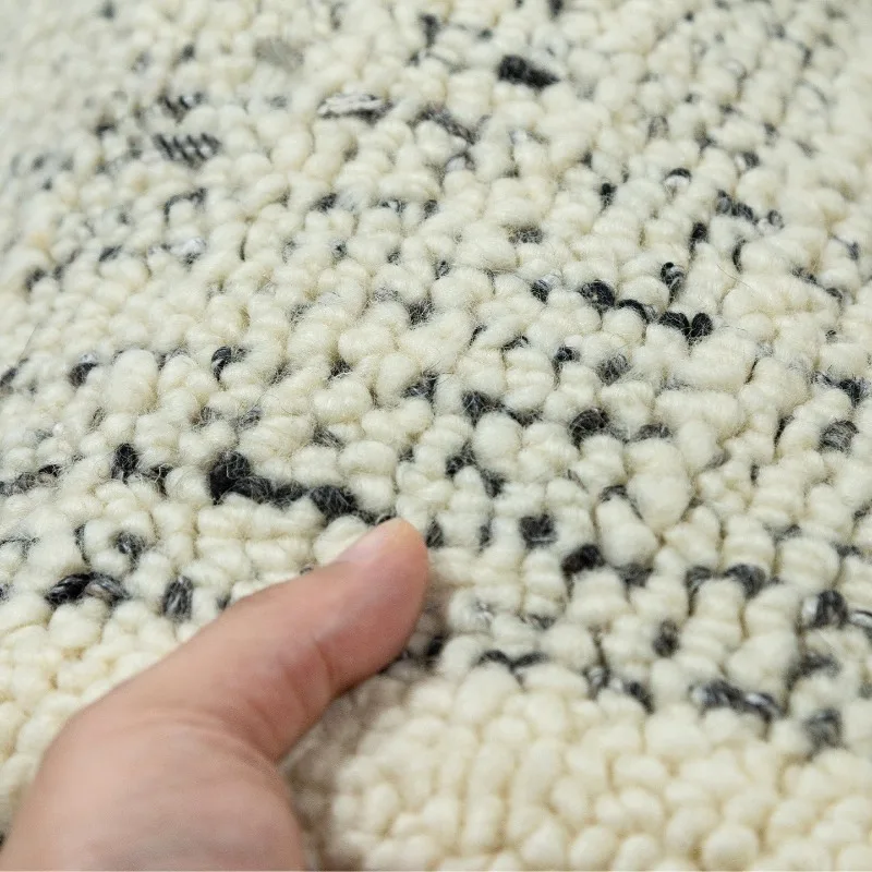 Pure handmade wool carpet living room bedroom bedside plain light luxury high-end thickened household floor mat cloakroom