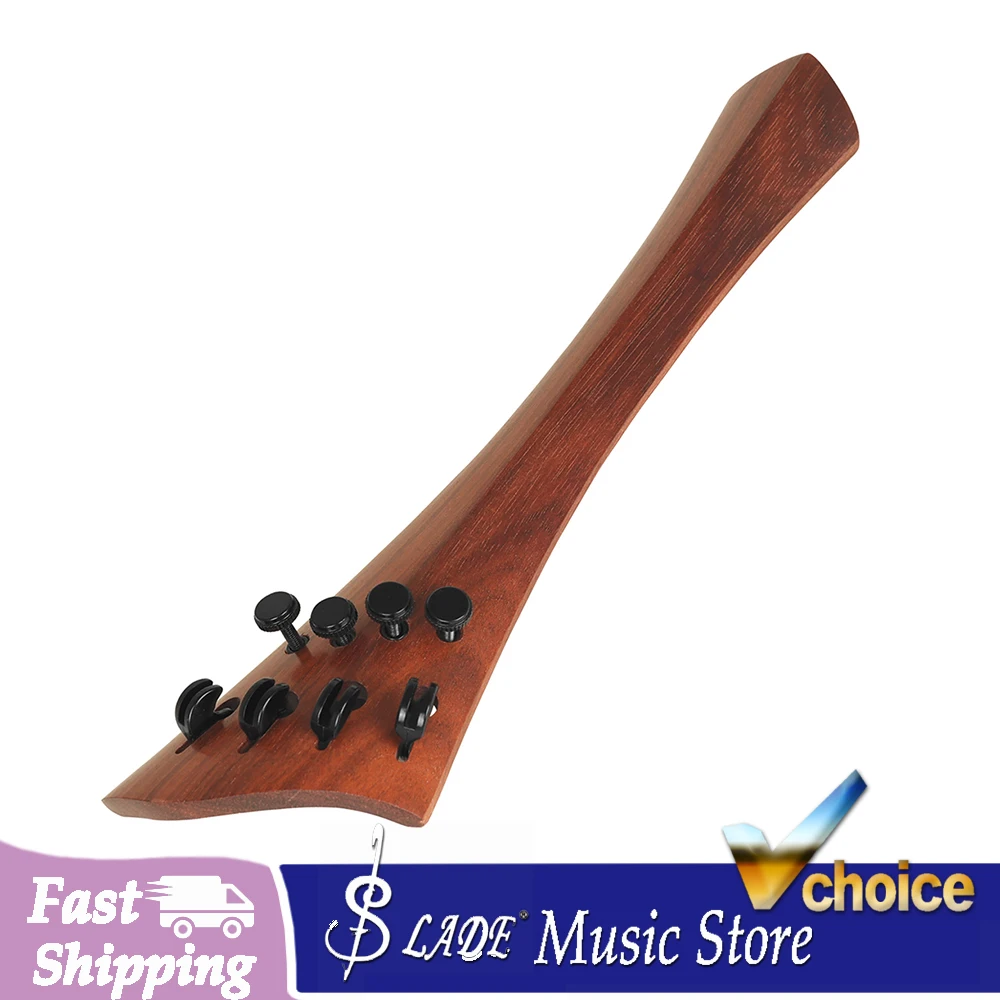 4/4 Cello Tailpiece Rosewood Slanted Triangular Replacement Accessories Fretboard Standard Hole Fit Balanced Weight for Cello