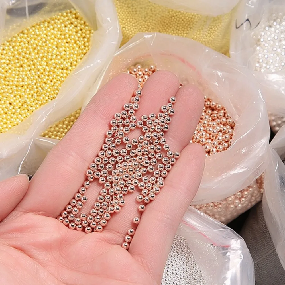10g 0.4mm-3mm 4 Colors Mini Steel Ball Metal Micro Caviars Alloy Nail Art Rhinestones Jewelry Manicure Accessories DIY Ornaments