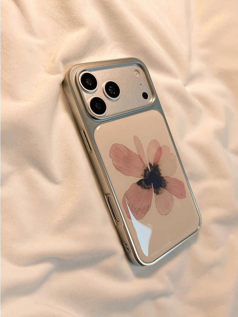 Funda de Teléfono con Diseño Artístico Coreano de Flores, para iPhone 17 Air, 16, 15, 14, 13, 12, 11 Pro Max, 16 Pro, 15 Plus, Anti-Caídas