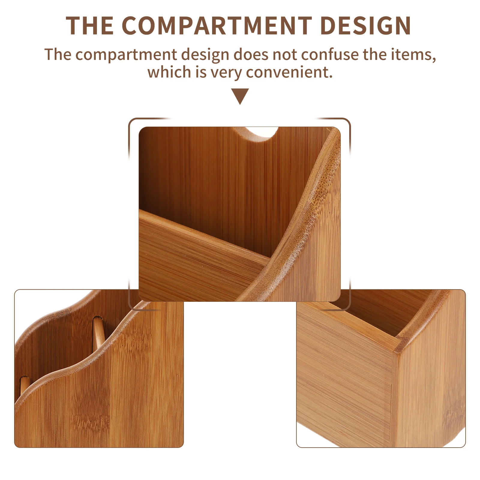 Organizador de escritorio de bambú, caja de almacenamiento de Color madera con múltiples compartimentos, soporte para controlador, caja de almacenamiento para teléfono, uso en mesa de oficina, 1 Uds.