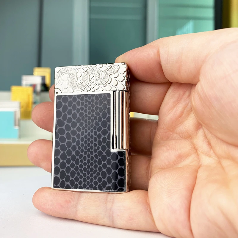 New commemorative edition luxury butane lighter single and double flame flat tone natural paint smoker L2 series 19022