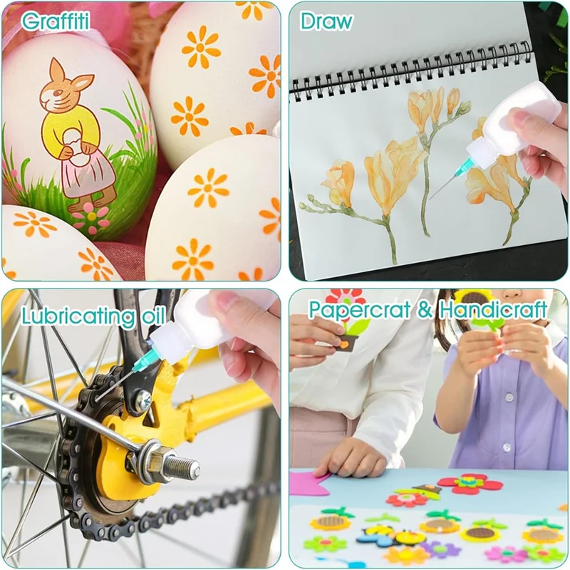 ABJY-6개입 니들 팁 스퀴즈 병, 30ml 플라스틱 스퀴즈 드로퍼 병, 14Ga 16Ga 18Ga 20Ga 블런트 니들 팁 접착제용