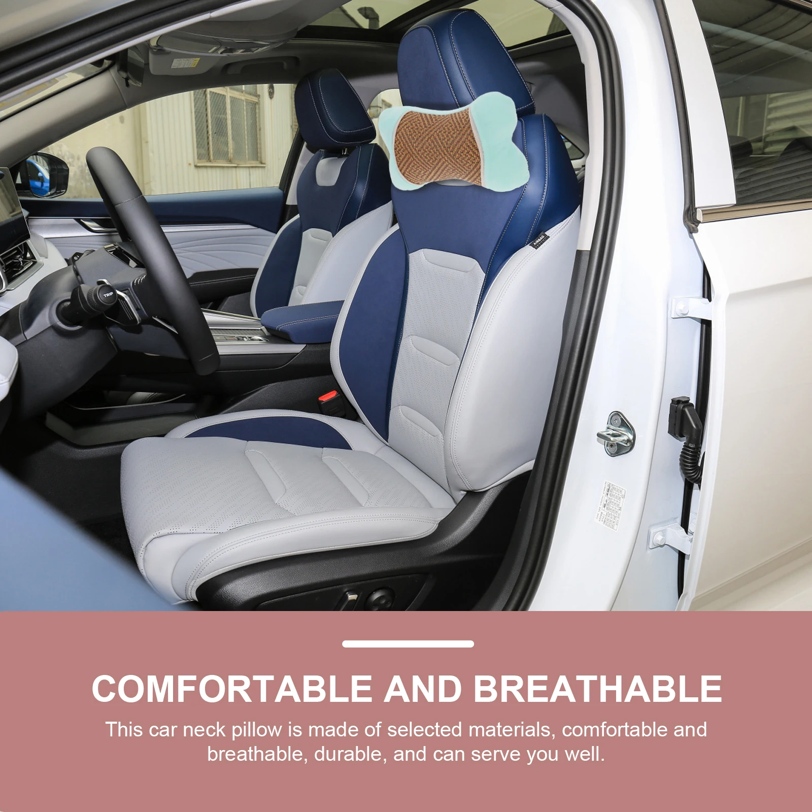 

2 Pcs Neck Protection Seat Pillow Driving Pad Car Cushion Pillows for Rattan Mat Travel Headrest