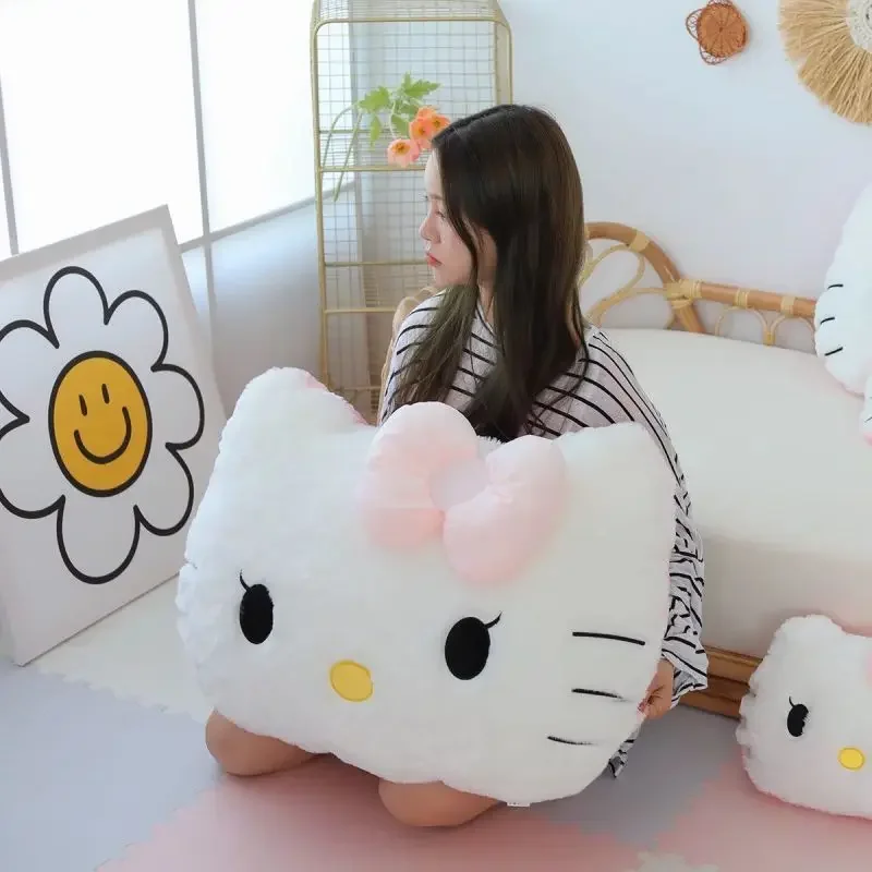 Kt Hello Kitty Pluszowe zabawki Anime Kawaii Hello Kitty Kt Cat Wypchane pluszowe lalki Sofa Łóżko Miękka poduszka Prezent świąteczny dla dziecka Dziewczynka