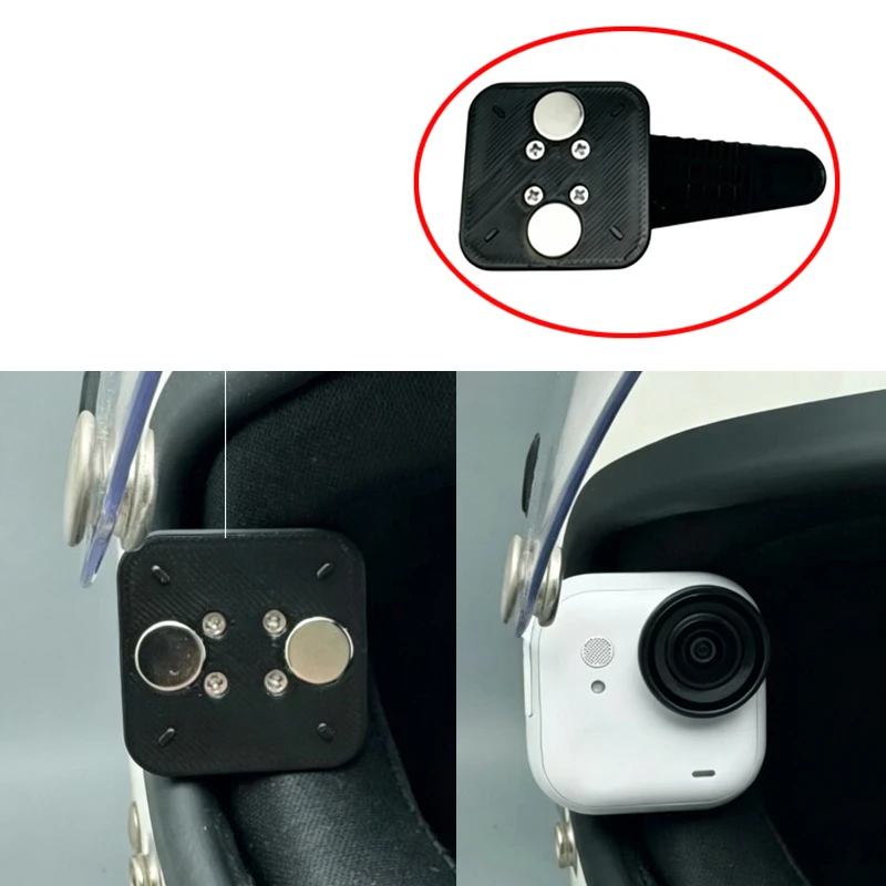 1PCS For Insta360 Go Ultra Multi-angle Adjustable Helmet Mount 360° Swivel Magnetic Holder Upgrades for Riding/Cycling Recording