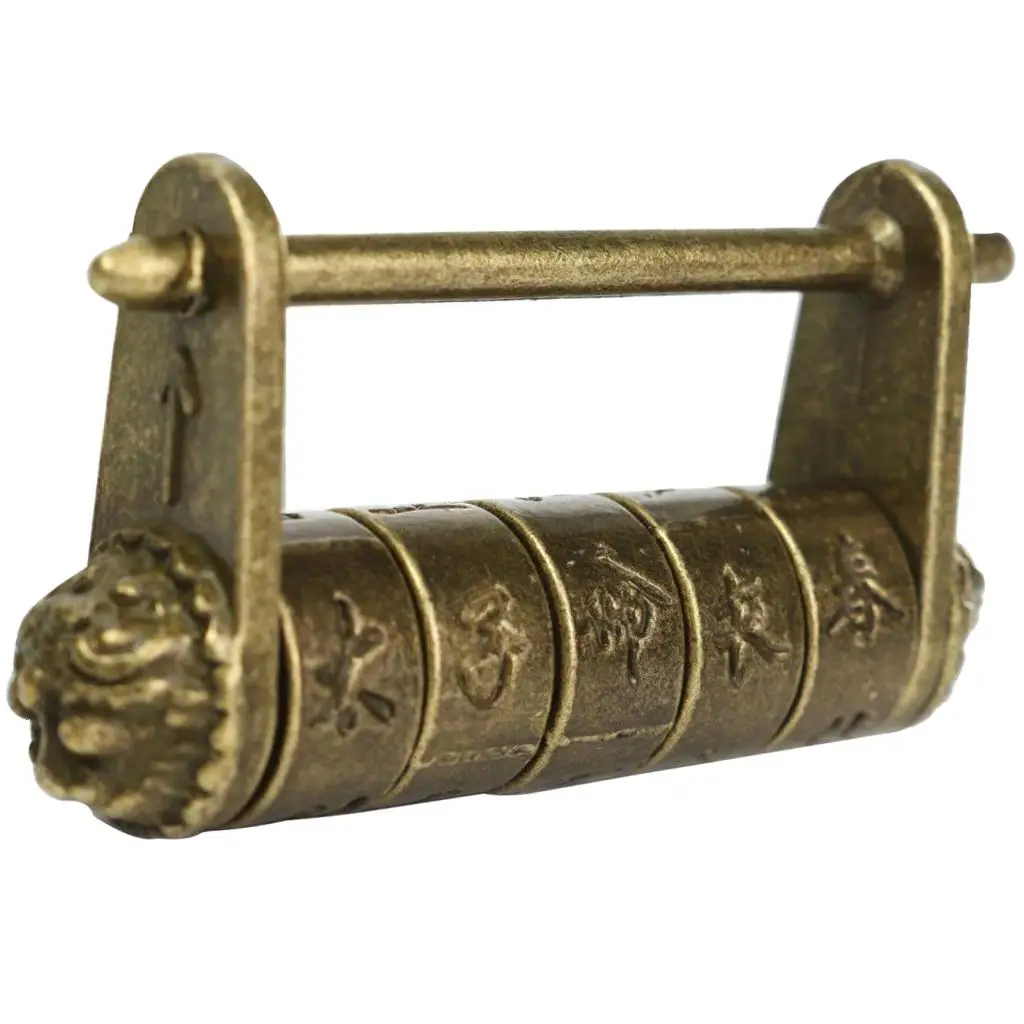 Antique Zinc Alloy Password Padlock Mini Word Lock for Jewelry Supplies Jewellery Box Hinges Collectibles