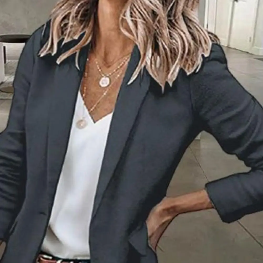 Blazer formel à manches longues pour femmes, manteau cardigan coupe couvertes, veste trempée pour dames, style avocat, bouton unique, affaires, bureau