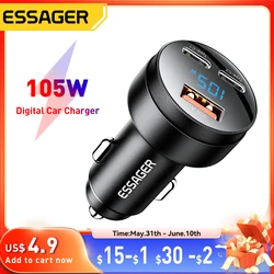 Essager Ładowarka samochodowa USB C 105 W Szybkie ładowanie PD3.0 QC4.0 3.0 SCP PPS USB typu C Szybkie ładowanie do iPhone 15 14 13 Samsung Xiaomi