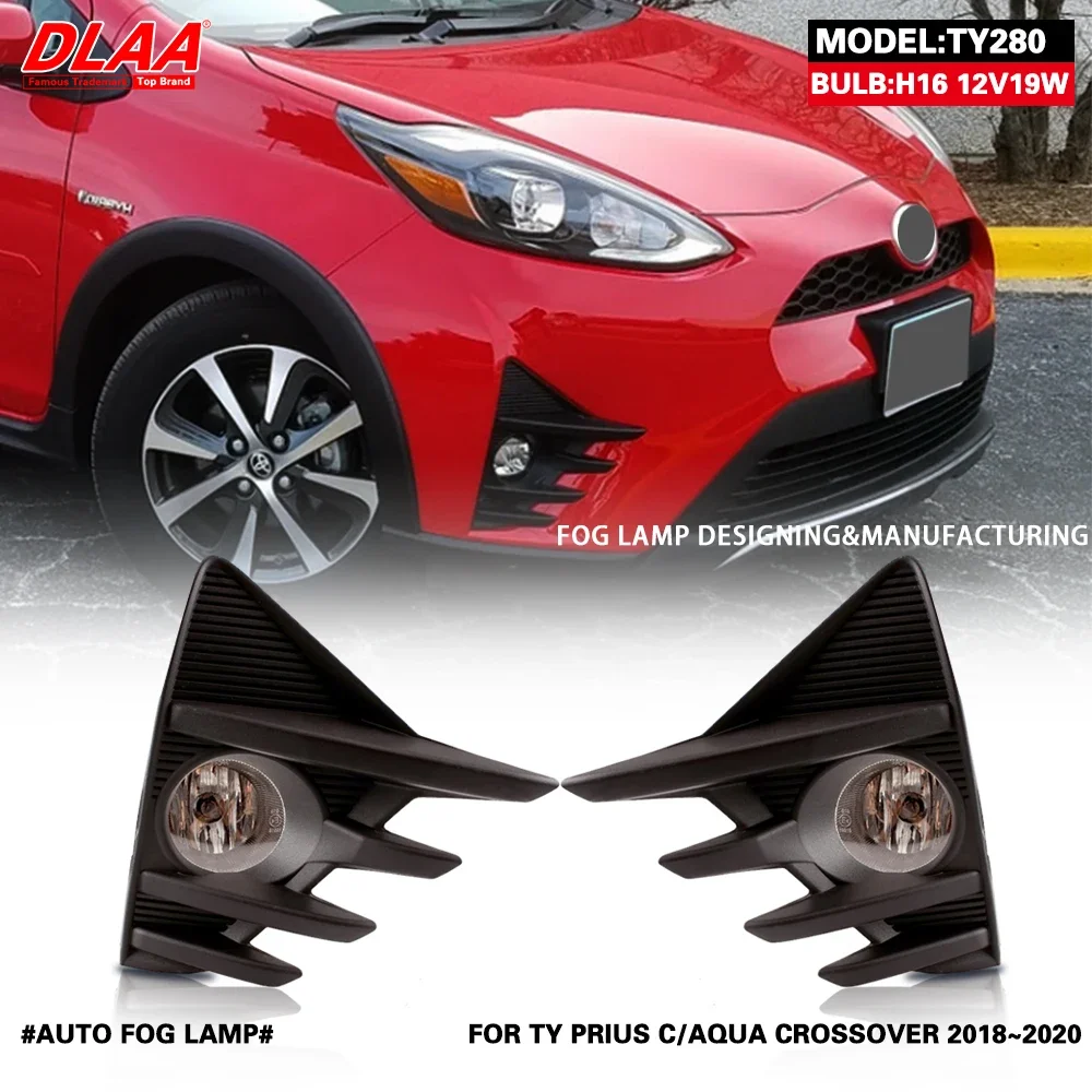 

DLAA для PRIUS C AQUA CROSSOVER 2018 2019 2020 передние противотуманные фары, Стайлинг автомобиля, противотуманные фары с переключателем - 1 пара