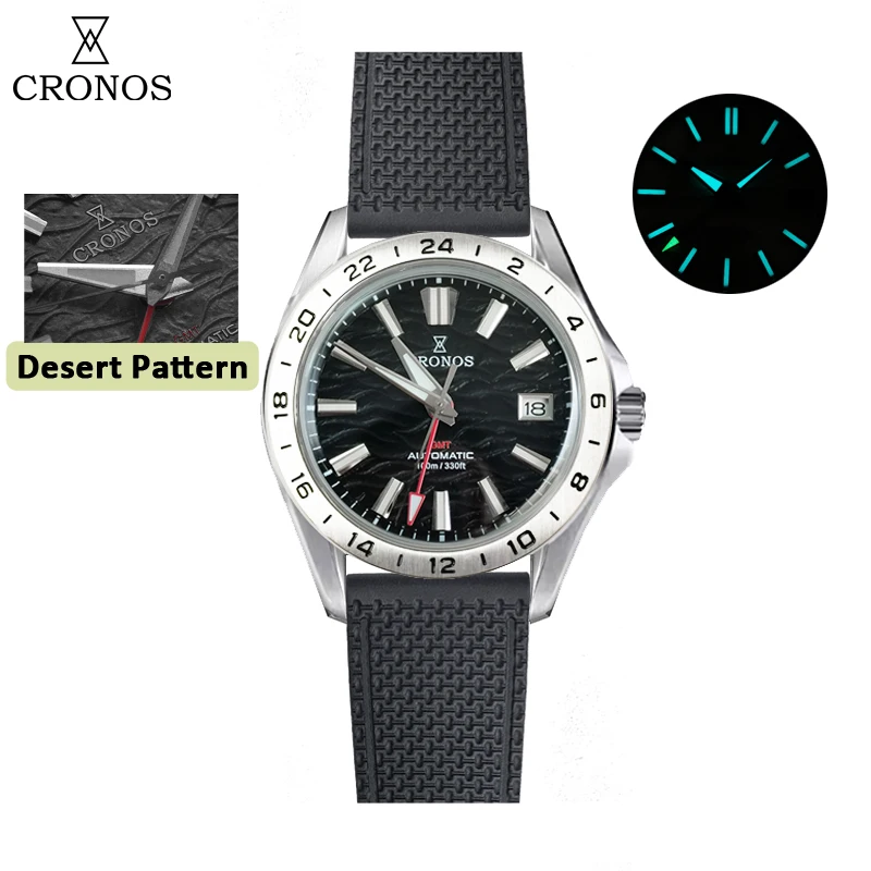 Cronos GS Mechanical Watch 39mm Sapphire GMT NH34