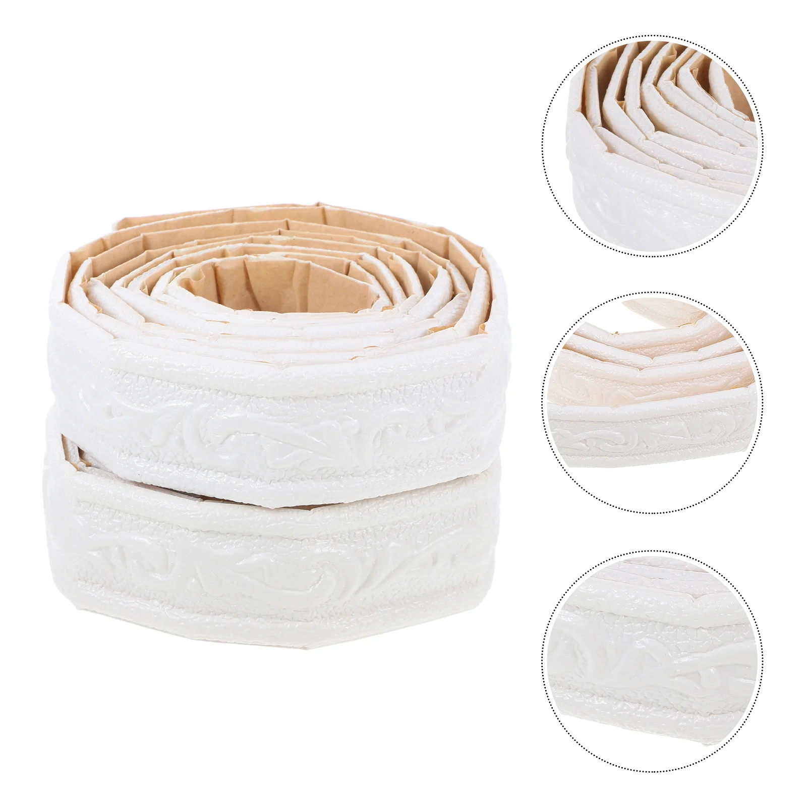

2 Rolls Waistline Skirting Wall Decoration Molding Trim Peel and Stick Flexible DIY Pvc Moulding