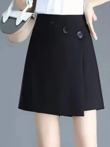 

Черные шорты с высокой талией, женские, весенне-летние, облегающие, универсальные, в корейском стиле, для повседневной носки, из полиэфирного волокна, повседневные шорты