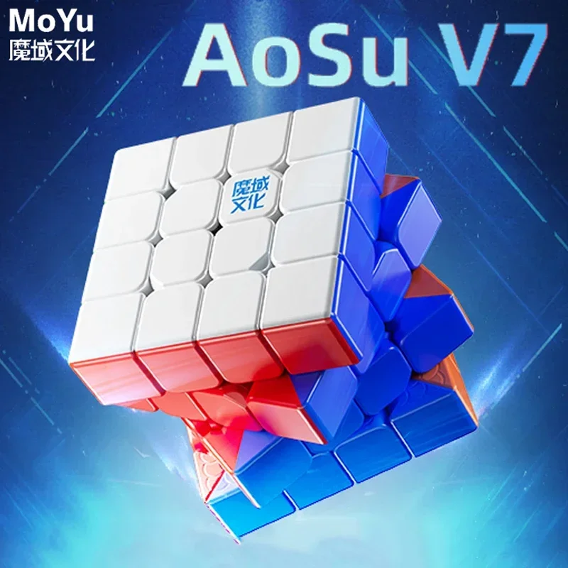 MOYU 4x4x4 AOSU V7 Magnetic Magic Cube 4x4 Professional Speed Puzzle Prezent dla dzieci Zabawka 4×4 Speedcube Cubo Magico do gier