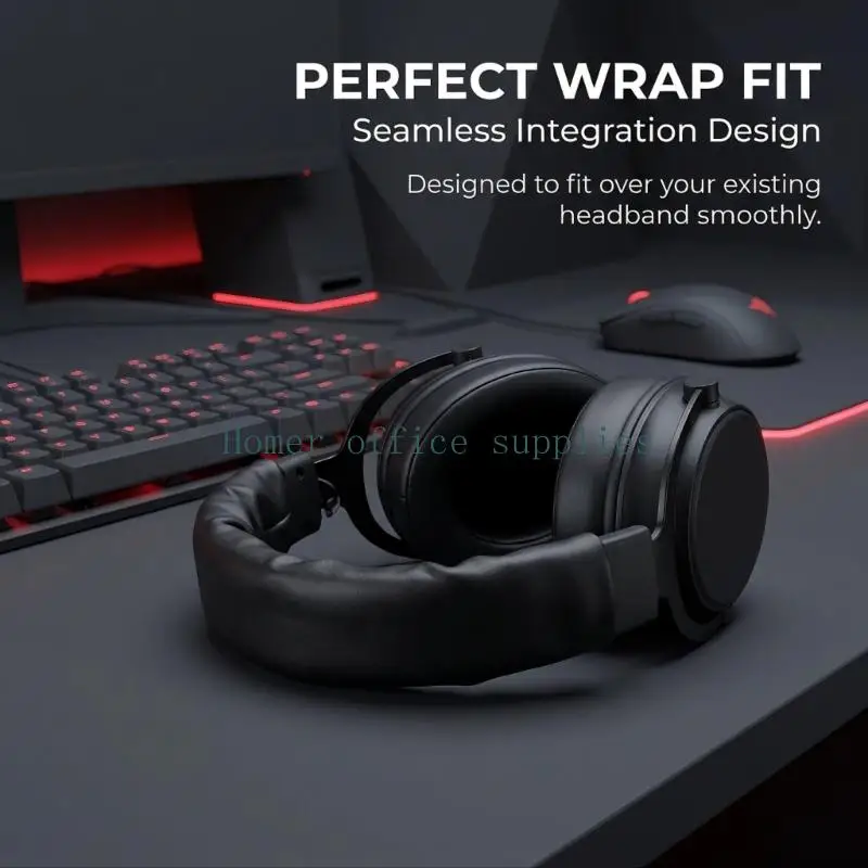 K43B Padded Headphone Headband Replacement for Cloud 2 Model, Black Band Cushion Installed Without Cutting the Component While