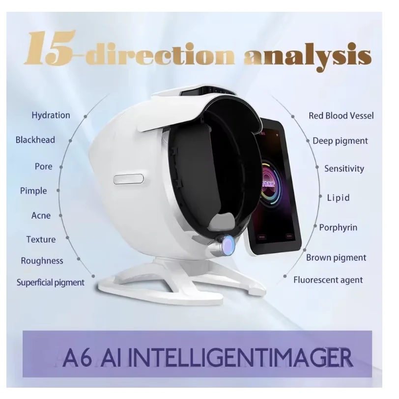 High-Configuration 36 Million A6 Intelligent 3D Digital AI Facial Visual Skin Analyzer with Handheld Microscopic Detector