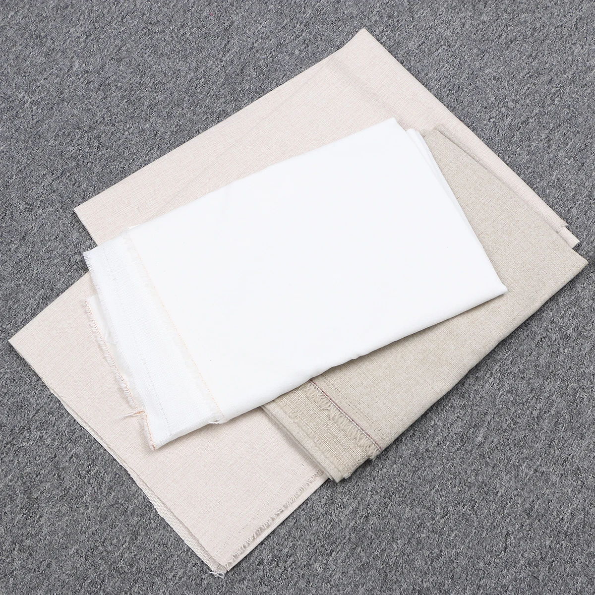 

3pcs Linen Fabric For Diy Cross Stitch Cloth Handmade Embroidery Beige White Light Beige Soft Solid Color Cloth