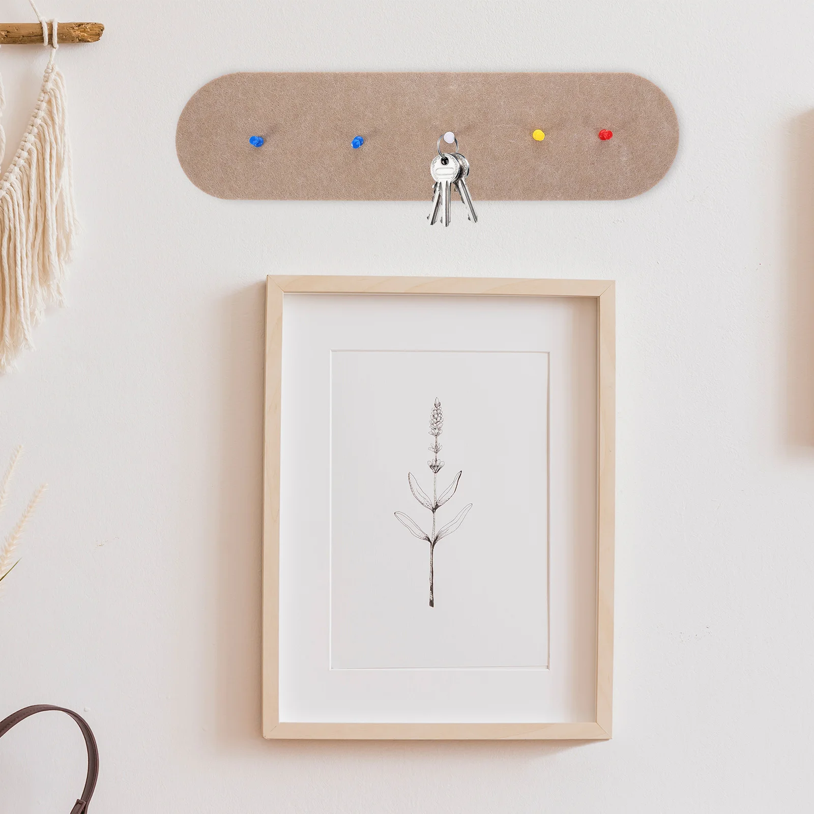 

2pcs Felt Wall Self Adhesive Bulletin Board Multi Functional For Photos Keys Jewelry Glasses Home Office Decor Space Saving Cork