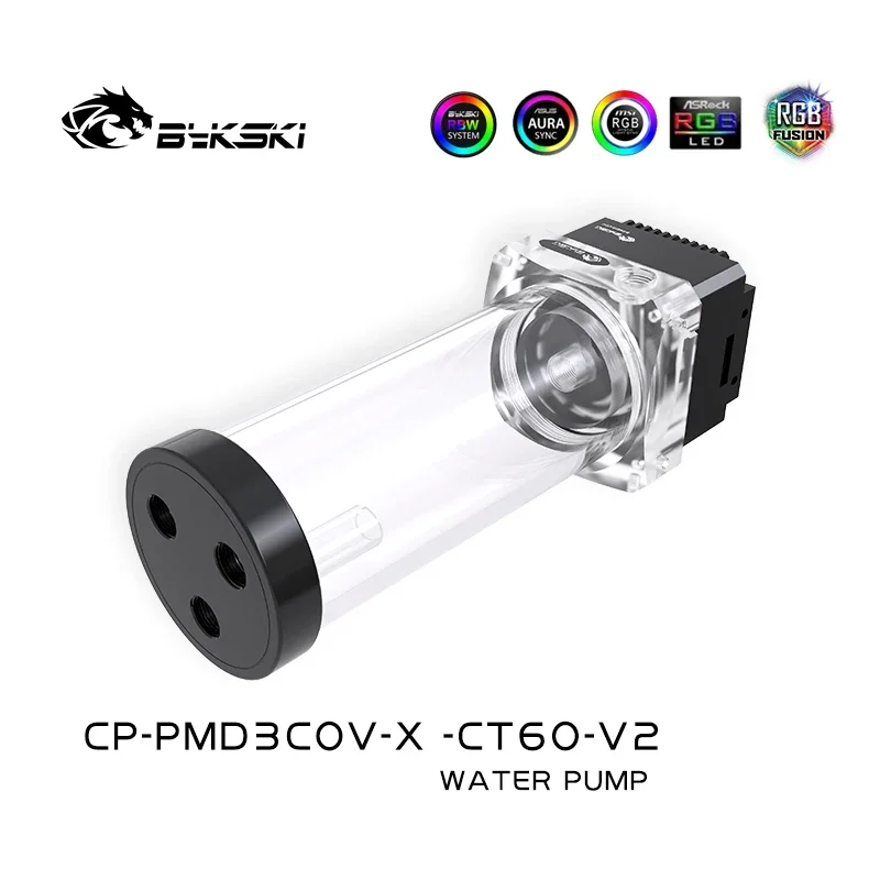 Bykski PC Water Cooling AIO Pump Reservoir Res,Water Tank DDC Pump Combo,60mm 100mm 150mm 200mm RGB SYNC CCP-PMD3COV-X-CT60-V2