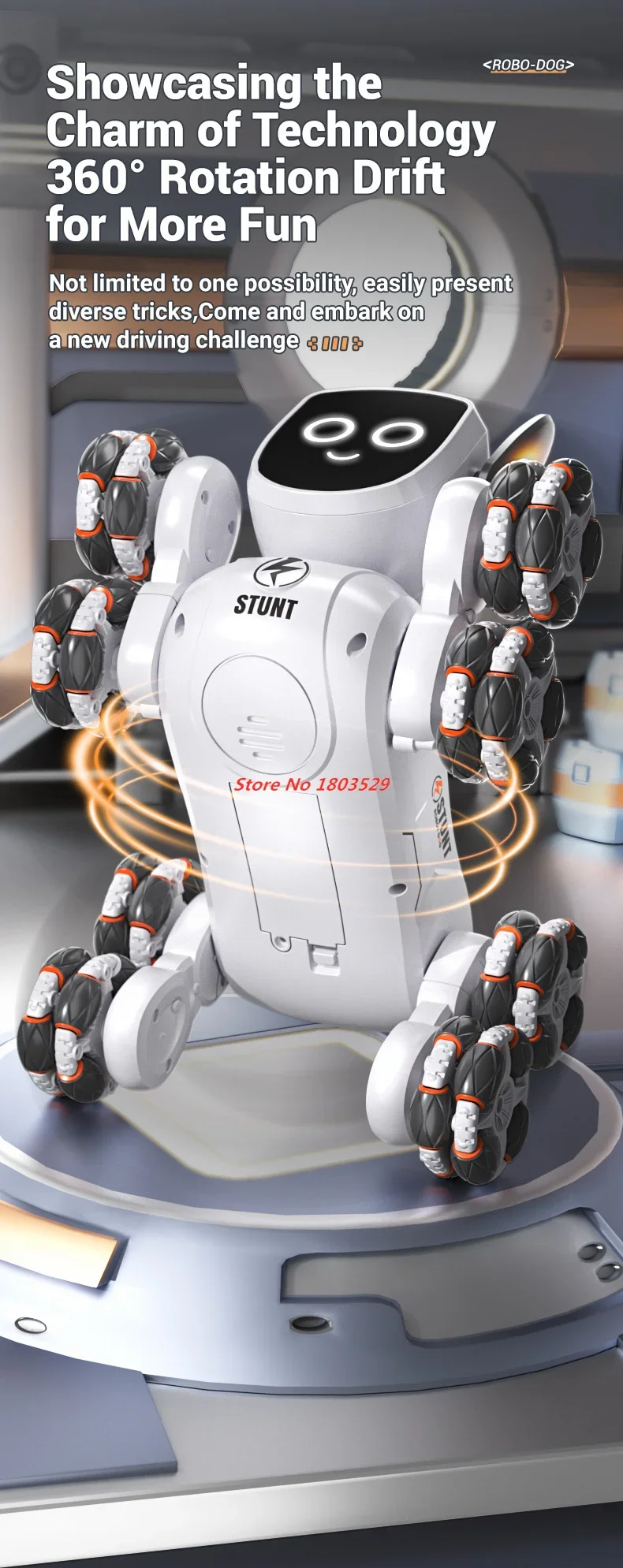 Intelligent Remote Control Mechanical Dog Gesture Sensing Eight Wheel Stunt Transformation Car  RC Dog Robots Gifts