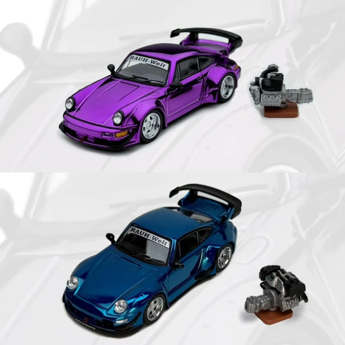 Diecast MH 1:64 Scale Porsche RWB 964 993 Alloy Car Model