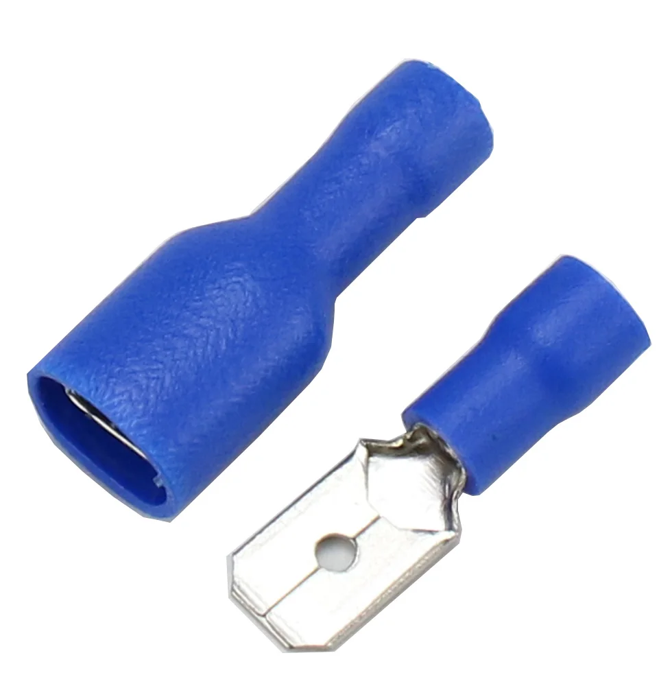 FDFD 2-250 MDD 2-250 16-14AWG Insulated Spade Crimp Wire Cable Connector Splice Terminal Male/Female Insulated Spade Connectors