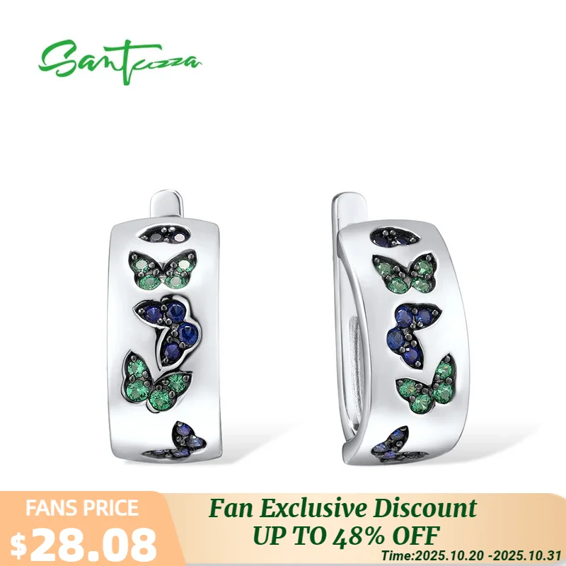 

Женские серьги из серебра 925 пробы с сияющей синей и зеленой шпинелью