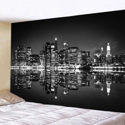 New York City Night View Tapestry Hippie Wall Hanging Home Art  Bohemian Decorative Tapestry Background Cloth Sheet Sofa Blanket