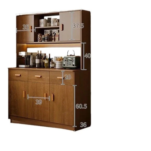 with Buffet Cupboard,Microwave Stand 2 Drawers 3 Doors and Shelves Kitchen Sideboards Storage Cabinet Freestanding Hutch Cabinet