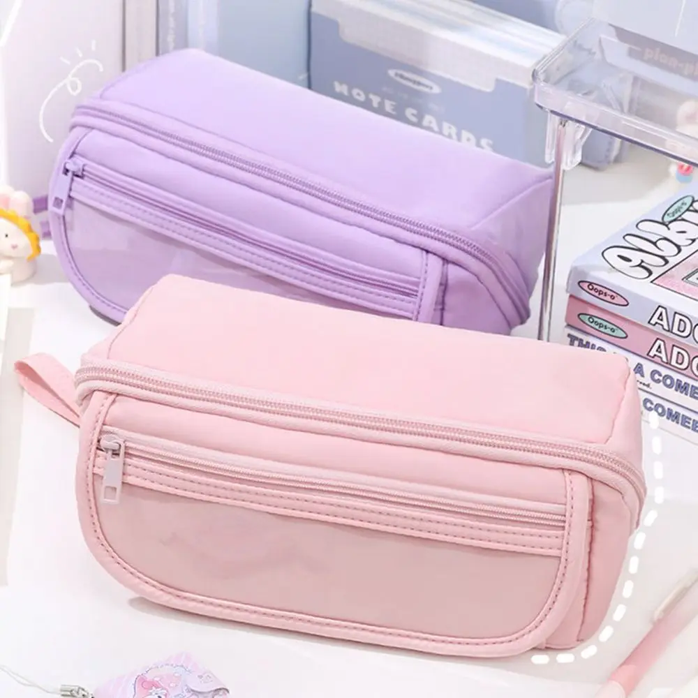 4 Partitions Large Pencil Case Pen Bag School Student Pencil Cases Cosmetic Bag Stationery Organizer Office Supply