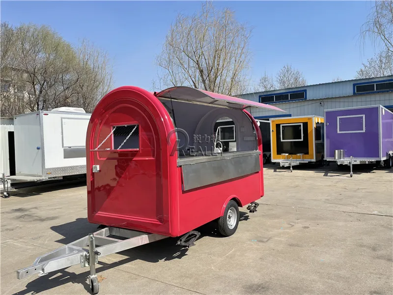 2.8M Ice Cream Vending Cart Mobile Kitchen Customized Food Truck Freezer Juicer Food Trailer Pizza Fryer Mobile Kiosk