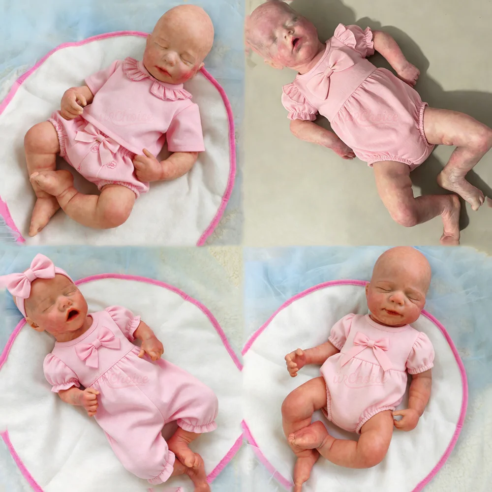 Unique Full Body Platinum Silicone Lifelike Newborn Detailed Skin Hand-Paint With Veins 20 Inch Silicone Reborn Baby Doll Girl