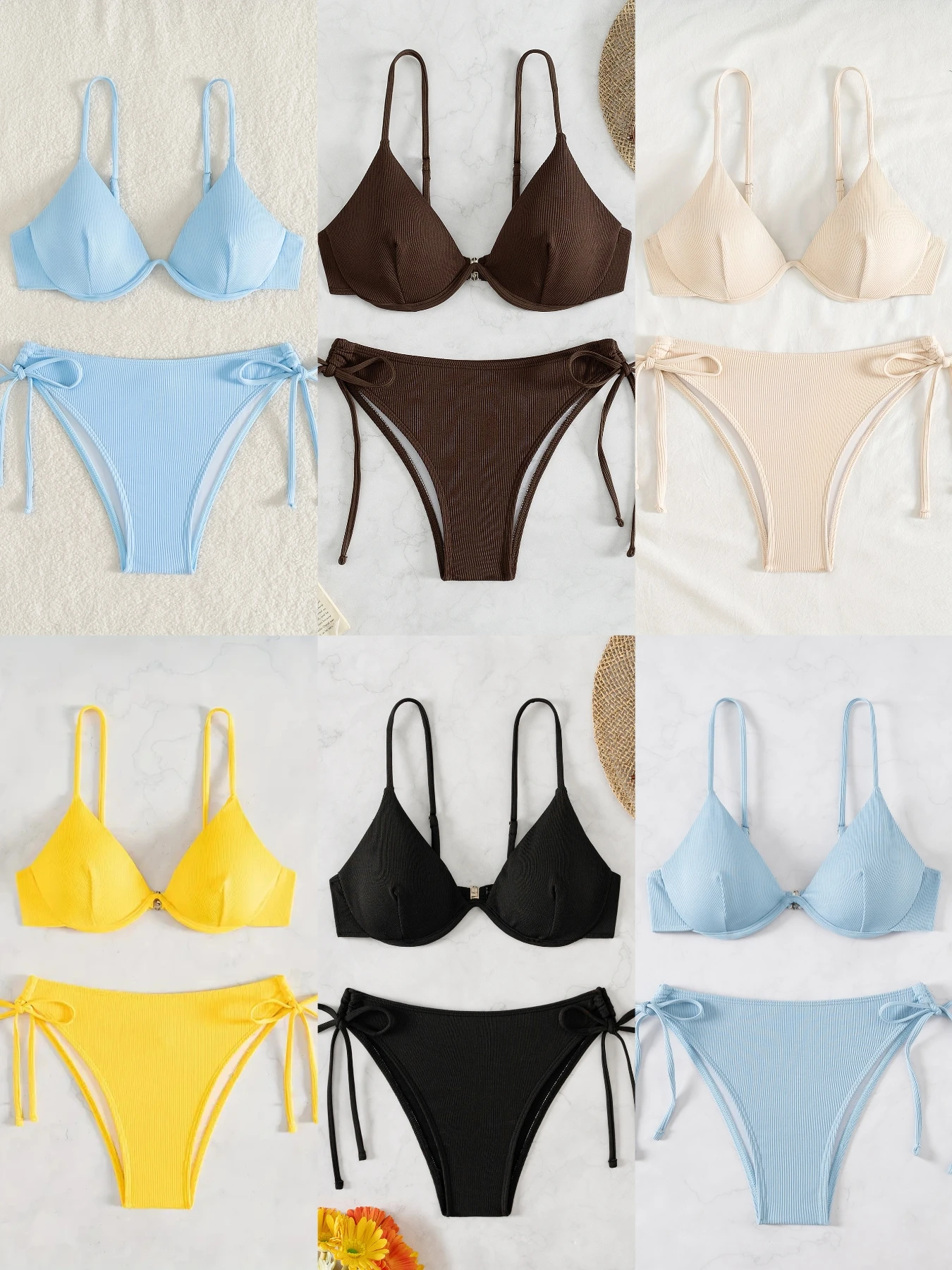 ZTVitality Solid Underwire Sexy Bikini 2025 New Arrival Biquini Padded Push Up Bandage Swimsuit Women Swimwear Summer Beachwear