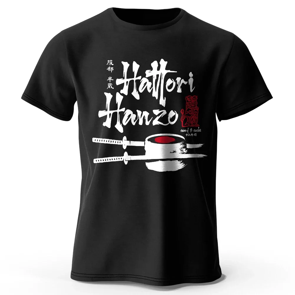 Men's Hattori Hanzo Printed T-Shirt 100% Cotton Oversized Ninja Graphic Tees for Women Summer Tops Samurai Streetwear S-5xl