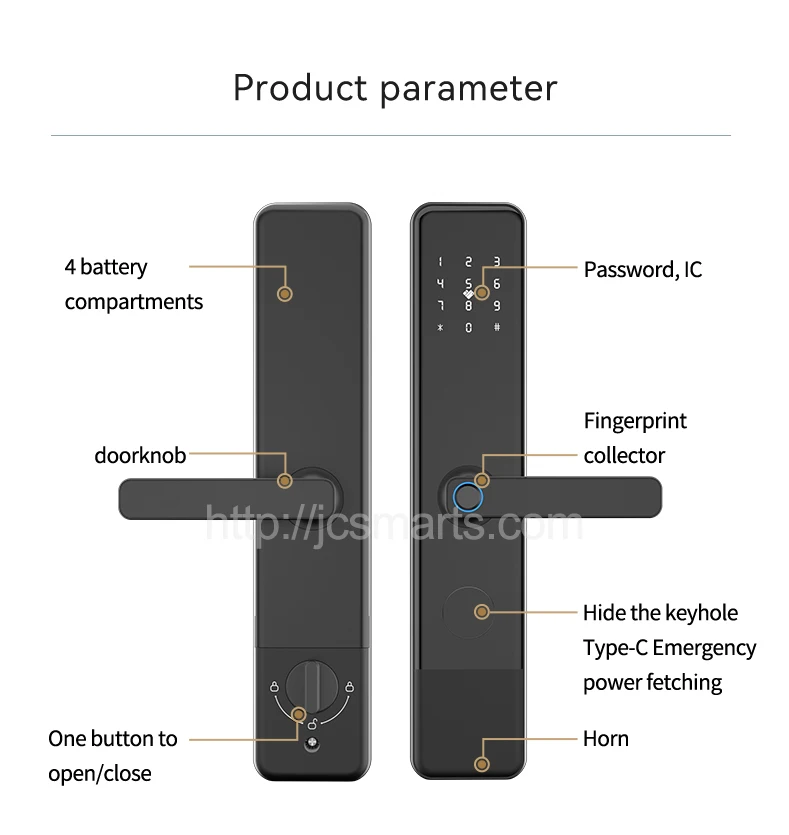 Neuankömmling Wifi Remote Ttlock App Keyless Security NFC-Karte Finger abdruck Passwort Digital Smart Locks mit 8 stücke Batterien betrieben – Detail 20