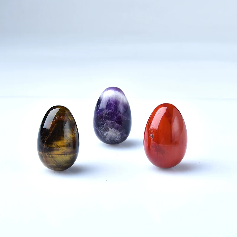 

1PC Natural Amethyst Rose Quartz Egg Polished Healed Jade Crystal Egg Mineral Ball Women Kegel Exercise Health Care Massag Gifts
