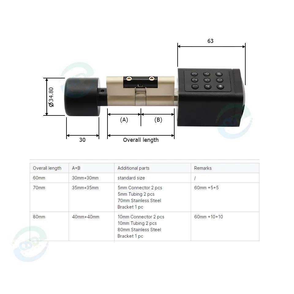 Euro Standard Tuya App Smart Lock Keyless Digital Key Card Electronic Cylinder Lock Brass IP SDK Compatible