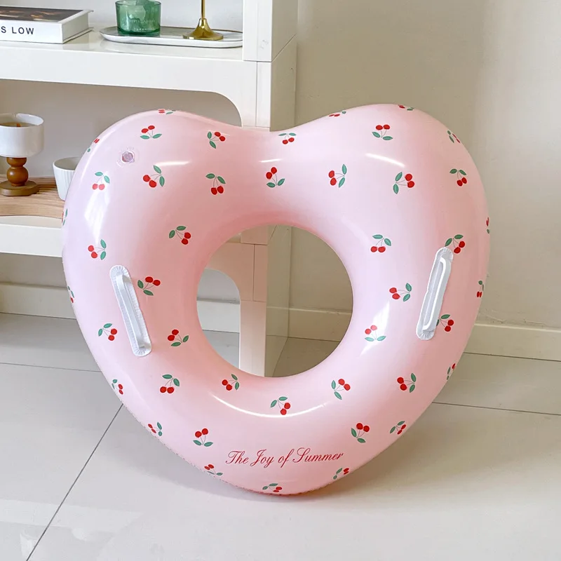 1Pcs Cherry Swim Ring Inflatable Pool Float Swim Tube With Handle Summer Water Beach Pool Floating Toys ﻿ view 3
