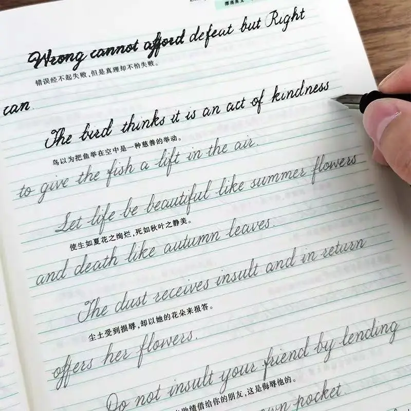 

English Copybook for Calligraphy Books for Adult Word Handwriting Italian Italic Round Printitalian English Practice Book