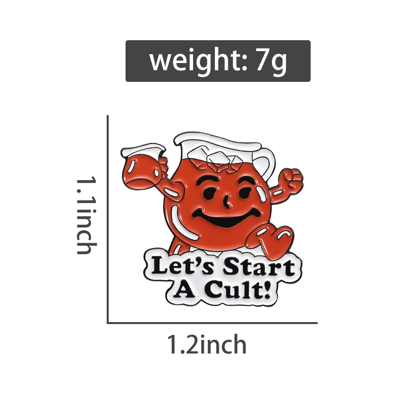 Cartoon Cute Brooch Let's Start A Cult Enamel Pins Custom Funny Metal Decorative Brooch Backpack Lapel Badge Jewelry Accessories
