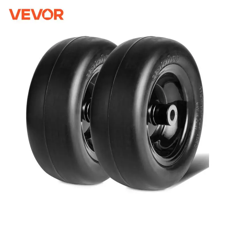 VEVOR Tubeless Mower Wheels Pair of Flat-Free PU Tires on Rims 3.4