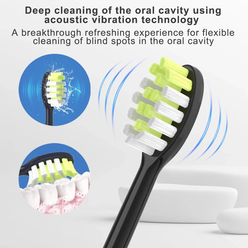 Suitable for Phi One series Electric Toothbrush Heads HY1100 HY1200 Compatible with Replacement Tooth brush DuPont Bristles