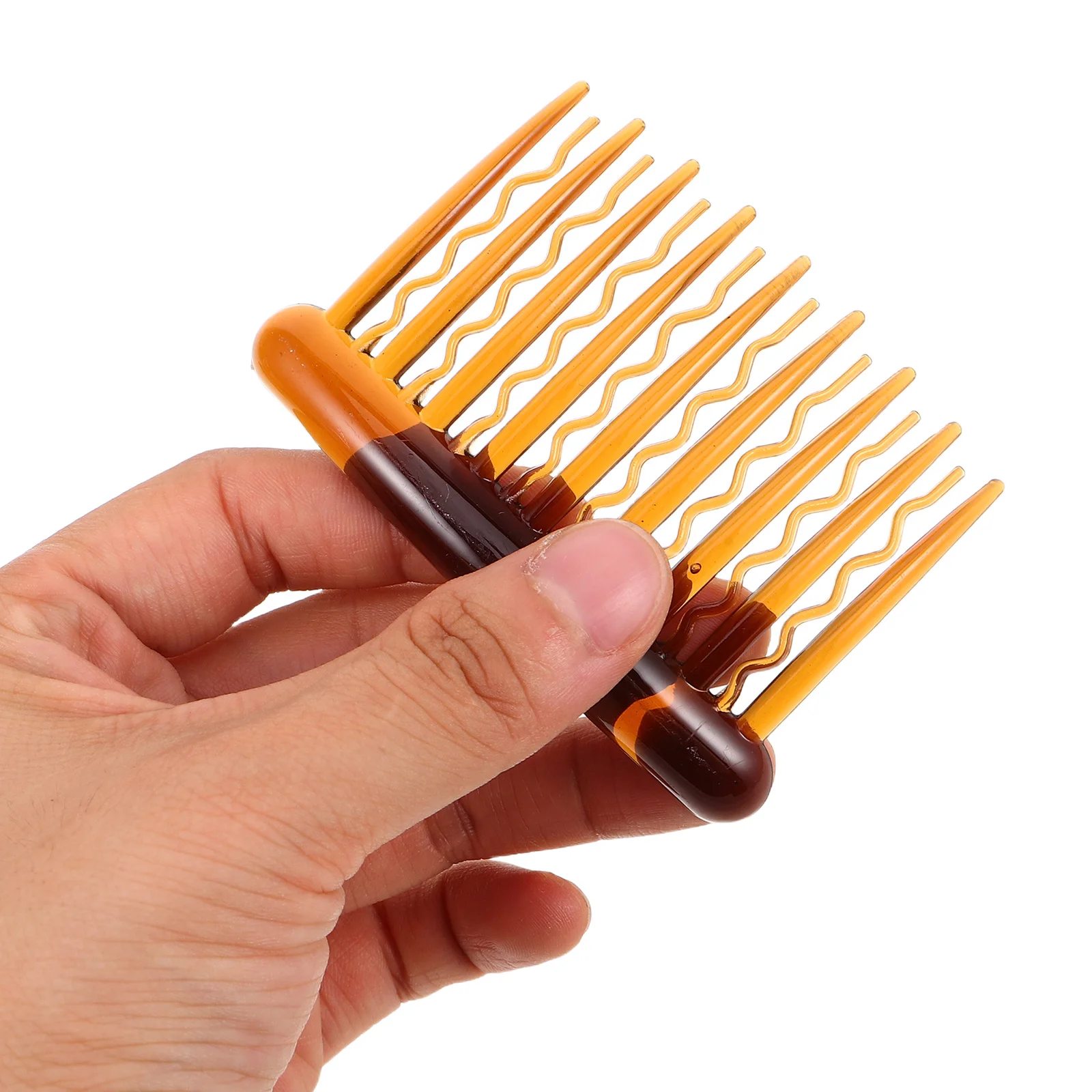 

24 Pcs Retro Combed Bridal Hair Clip with Teeth Vintage Wave Veil Side Coffee Plastic Bride