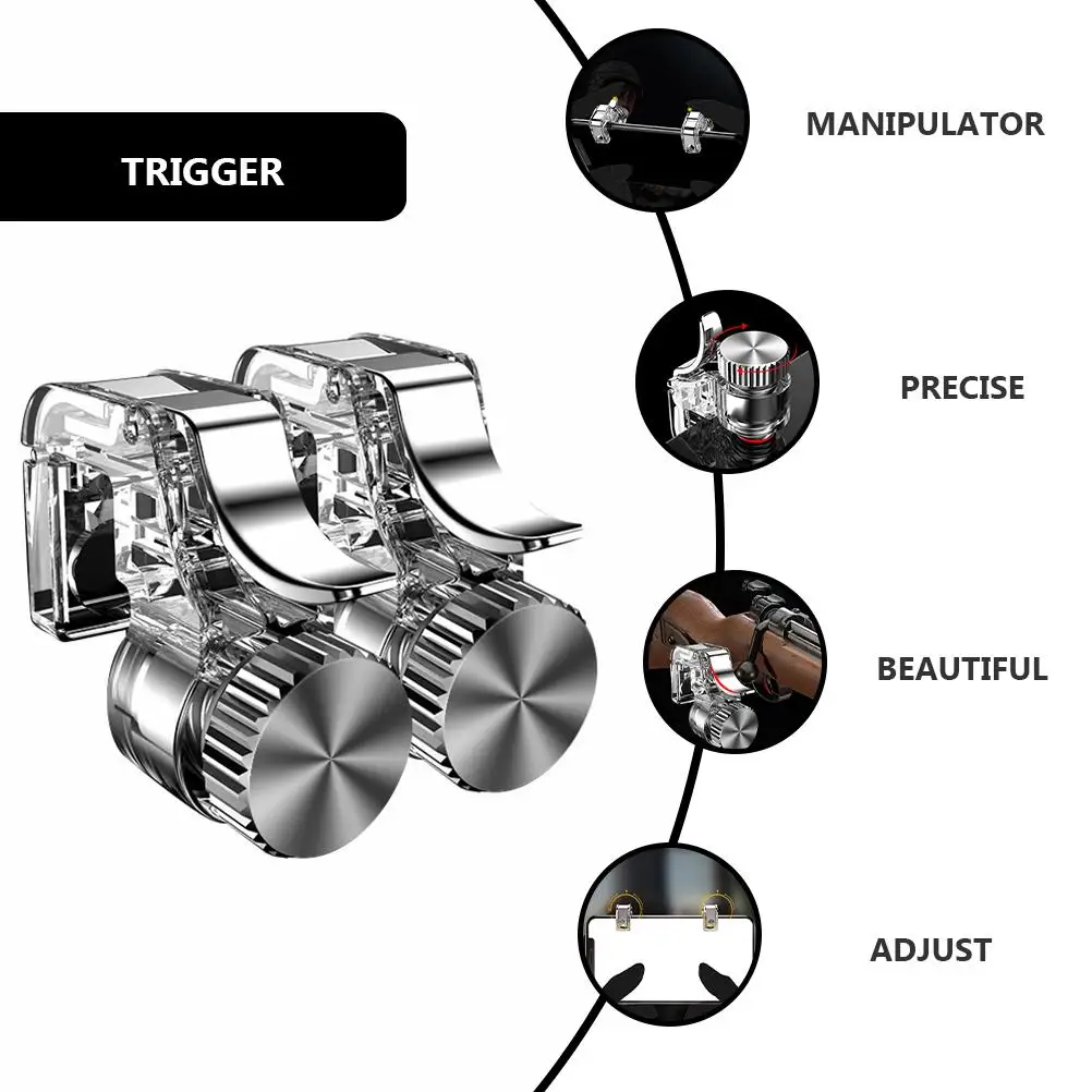 Game Controller Joystick Metal Transparent Gaming Handle Trigger Design Precise Manipulator Phone Game Accessories Practical