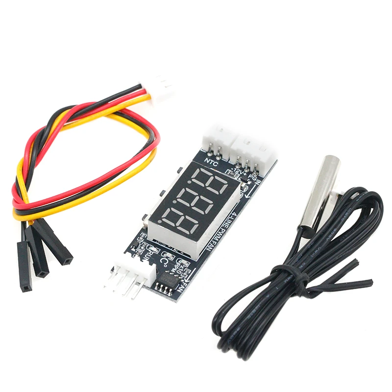 DC 12V 4 สาย PWM พัดลมอุณหภูมิควบคุม Governor อุณหภูมิความเร็วดิจิตอลจอแสดงผลสนับสนุน 3A พัดลมเปิด/ปิด